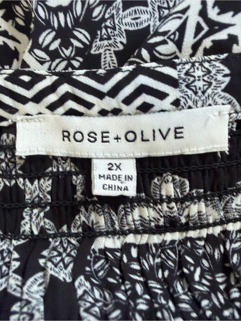 Rose + Olive 2 Piece Black White Printed Set - Picture 5 of 6
